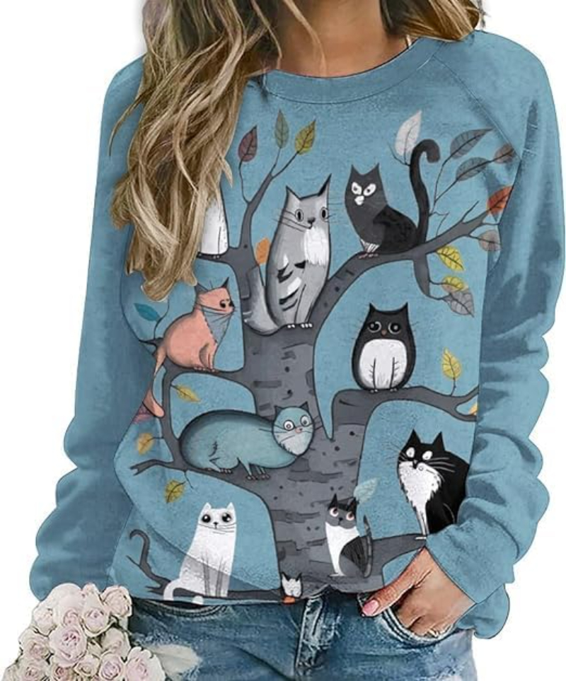 3D Print Cute Cat Floral Sweat – обзор и цена Plant Parent Hoodie